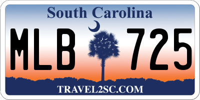SC license plate MLB725