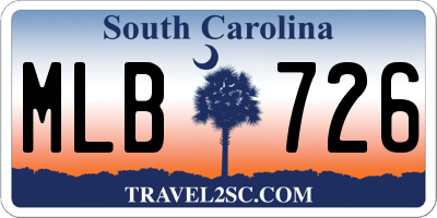 SC license plate MLB726