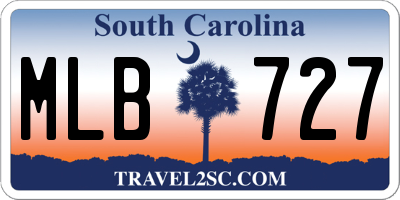 SC license plate MLB727
