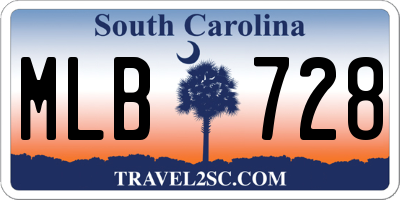 SC license plate MLB728