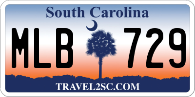 SC license plate MLB729