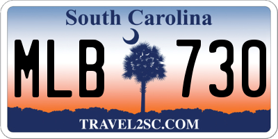 SC license plate MLB730