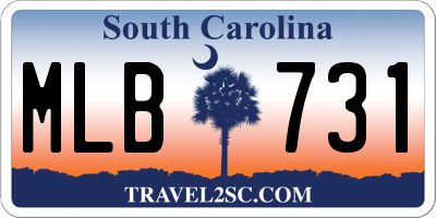 SC license plate MLB731