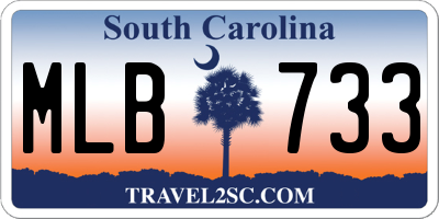 SC license plate MLB733