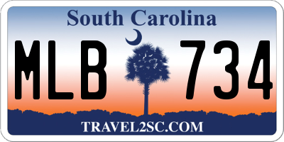 SC license plate MLB734