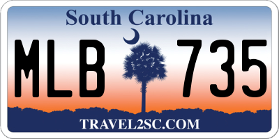 SC license plate MLB735