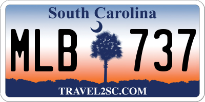 SC license plate MLB737