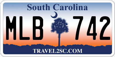 SC license plate MLB742