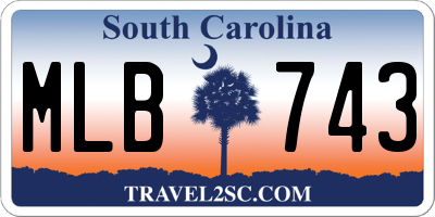 SC license plate MLB743