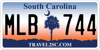 SC license plate MLB744