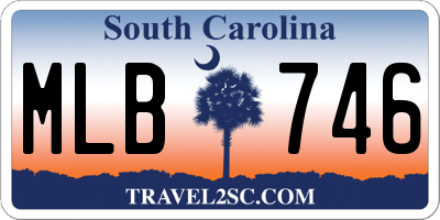 SC license plate MLB746