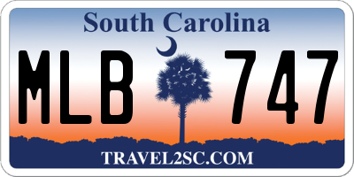 SC license plate MLB747