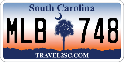 SC license plate MLB748