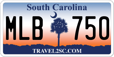 SC license plate MLB750