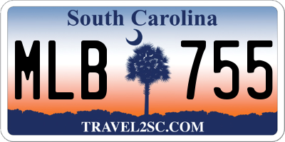 SC license plate MLB755
