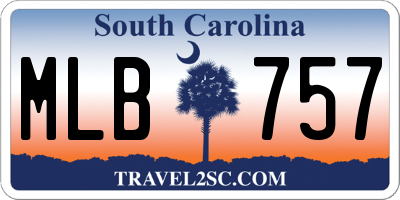 SC license plate MLB757