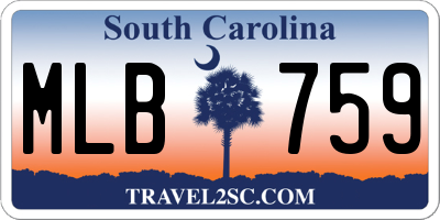 SC license plate MLB759