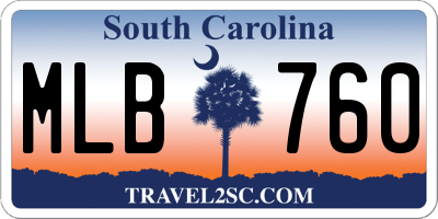 SC license plate MLB760