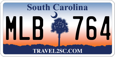 SC license plate MLB764