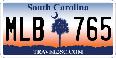 SC license plate MLB765