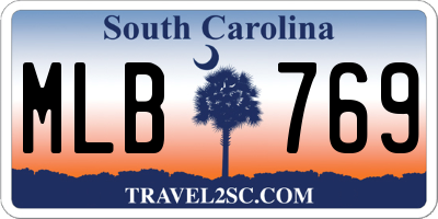SC license plate MLB769