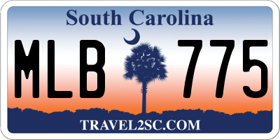 SC license plate MLB775