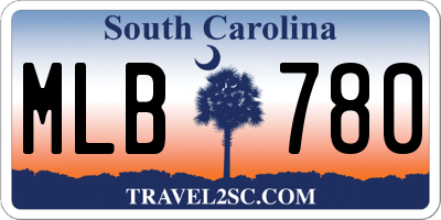 SC license plate MLB780