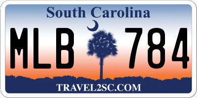 SC license plate MLB784