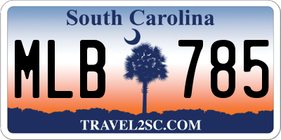 SC license plate MLB785