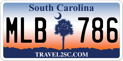 SC license plate MLB786