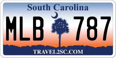 SC license plate MLB787