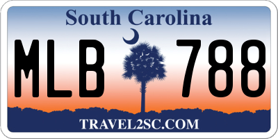 SC license plate MLB788