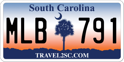 SC license plate MLB791