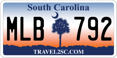 SC license plate MLB792
