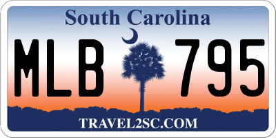 SC license plate MLB795