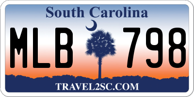 SC license plate MLB798