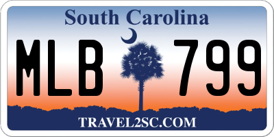 SC license plate MLB799