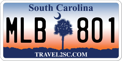 SC license plate MLB801