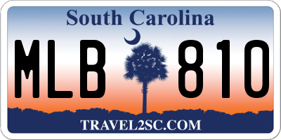SC license plate MLB810