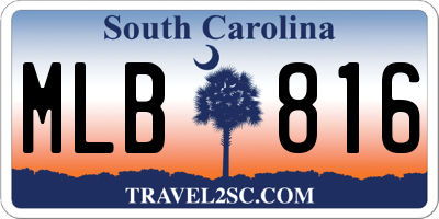 SC license plate MLB816