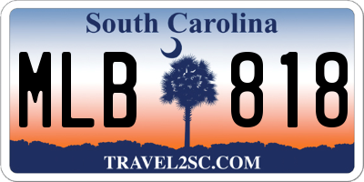 SC license plate MLB818