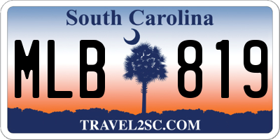 SC license plate MLB819