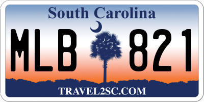 SC license plate MLB821