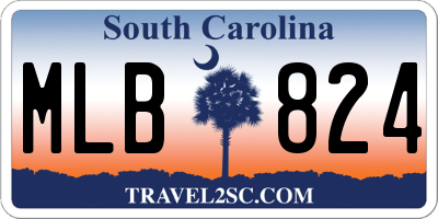 SC license plate MLB824
