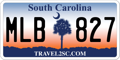 SC license plate MLB827
