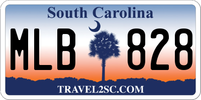 SC license plate MLB828