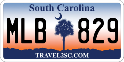 SC license plate MLB829