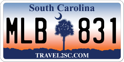 SC license plate MLB831