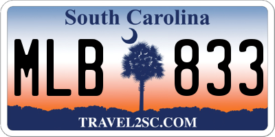 SC license plate MLB833