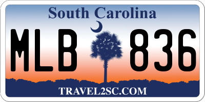 SC license plate MLB836